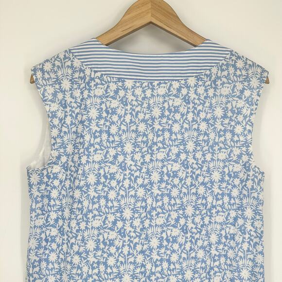 Vineyard Vines Otomi Border Tunic Dress Floral Striped V-Neck Sleeveless Mini - Picture 11 of 15